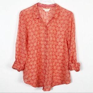 Anthropologie Hei Hei Cotton Print Blouse Small Flawed